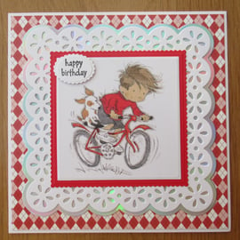 Cycling Fun 7x7" Card - Red