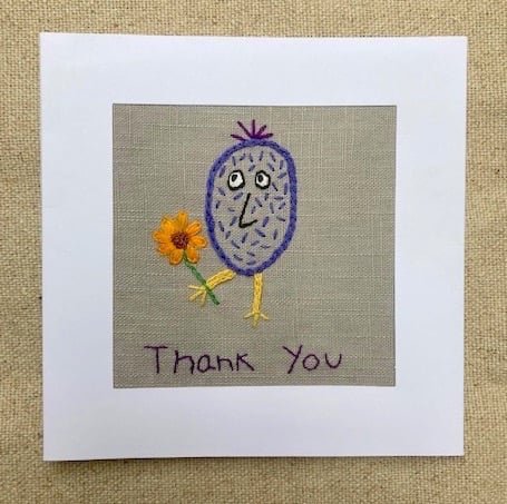 Loveable character thank you card.