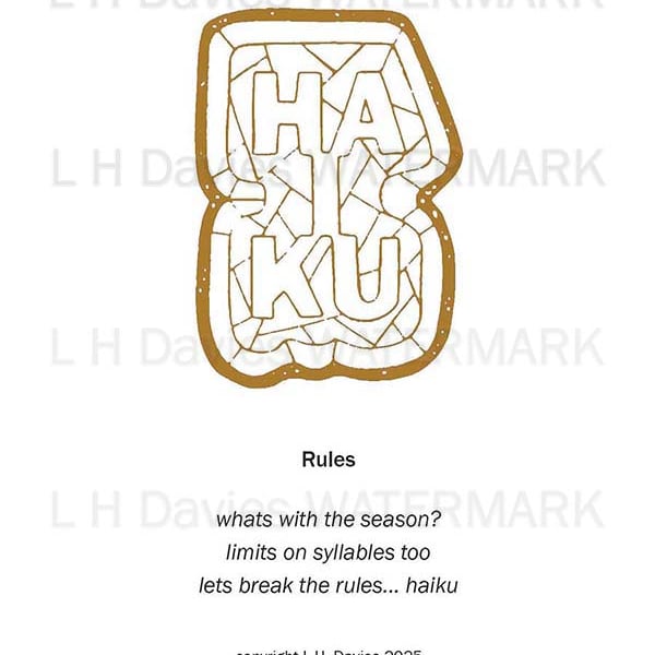 Haiku Poetry Art Print - 'Rules' Limited Edition