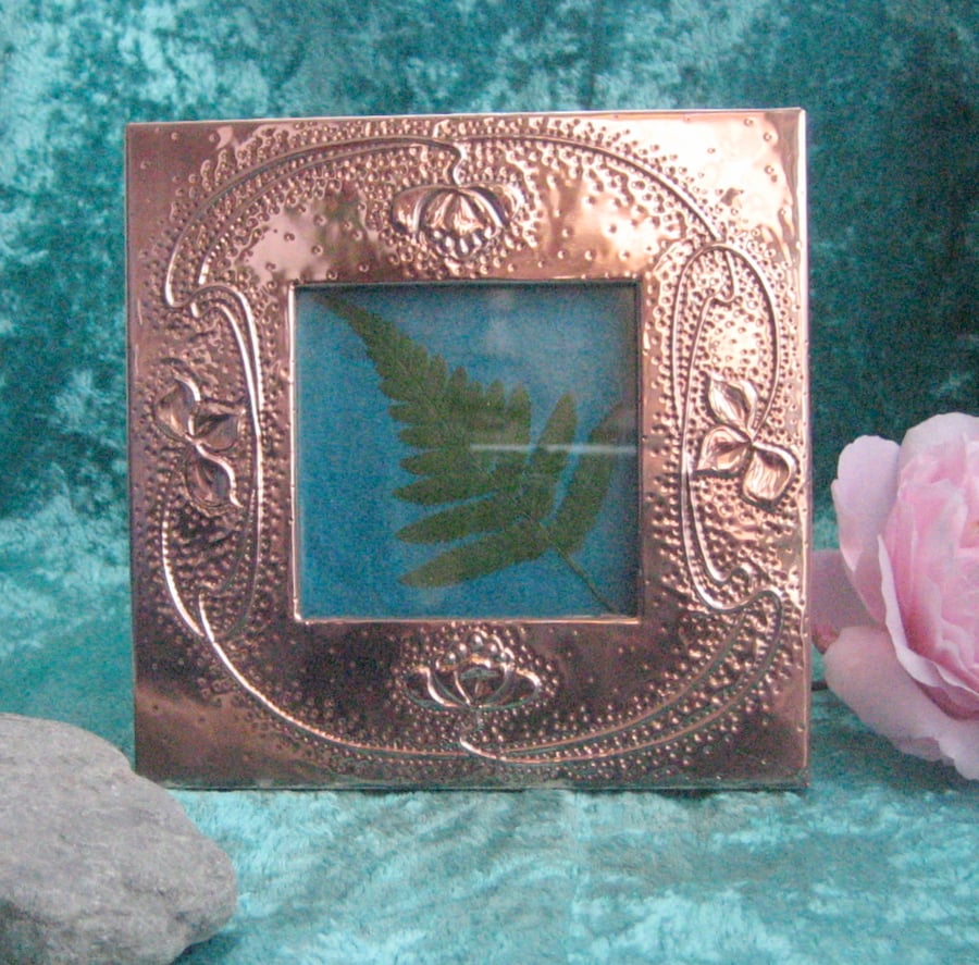 Handmade Copper Frame in Art Nouveau style