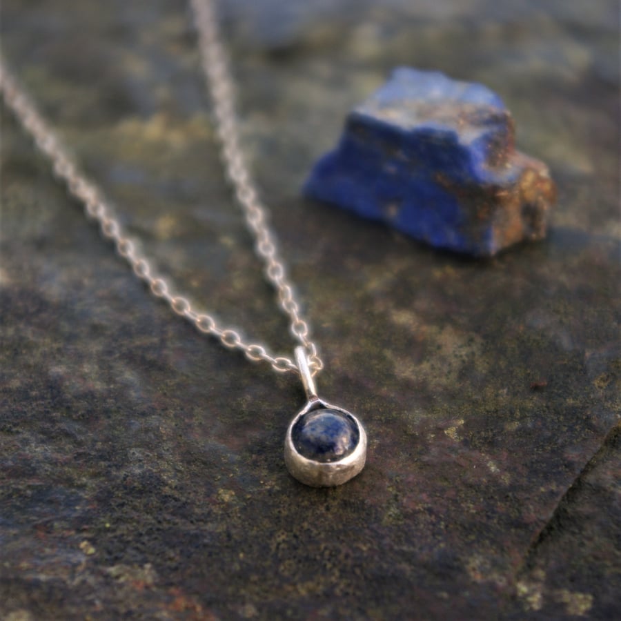 Lapis Lazuli  Silver Necklace