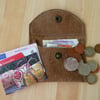 Brown leather purse, coin purse, credit card wallet, small wallet