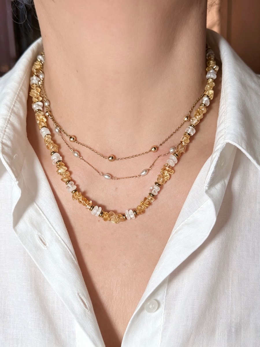 Artisan Golden Dawn Crystal Necklace
