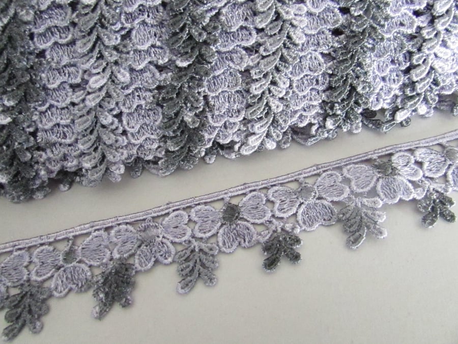 Grey Ombre Venise Guipure Lace sold by the metre