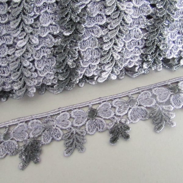 Grey Ombre Venise Guipure Lace sold by the metre