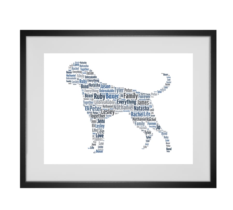 Personalised Boxer Dog Design Word Art Gifts 