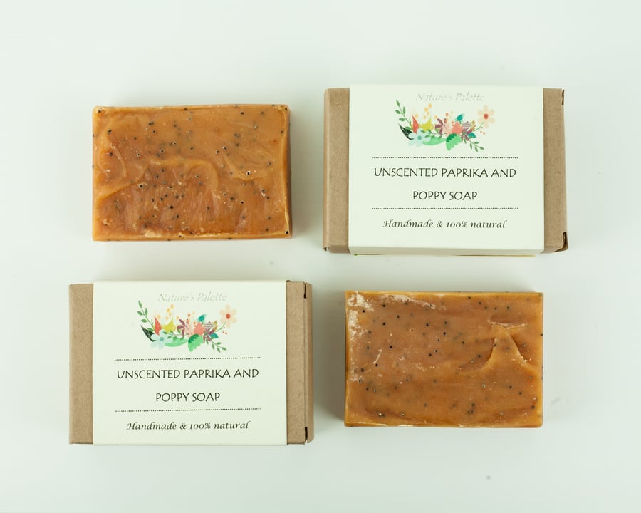 Unscented Paprika and Poppy Soap
