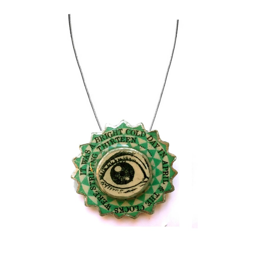 Statement Literary Orwell 1984 Layered Eye Necklace by EllyMental