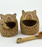 Brown bear salt pot with bee spoon - Image 2
