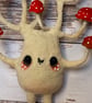 Spun Cotton Red Mushroom Art Doll - Image 5