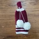 Diane's Burgundy & Cream Striped Wine Bottle Cover