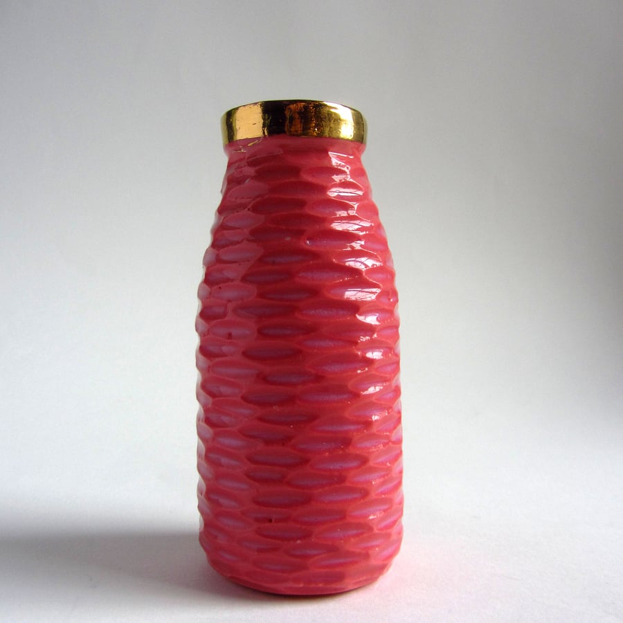 Pinky red Milk Bottle Vase - Super Seconds Festival