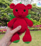 Crochet red dragon soft toy. Dragon plushie. Dragon toy. UKCA tested.