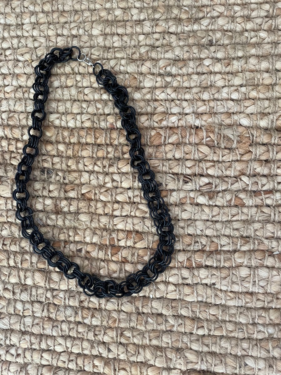 'Charlie' Black Chainmail Necklace