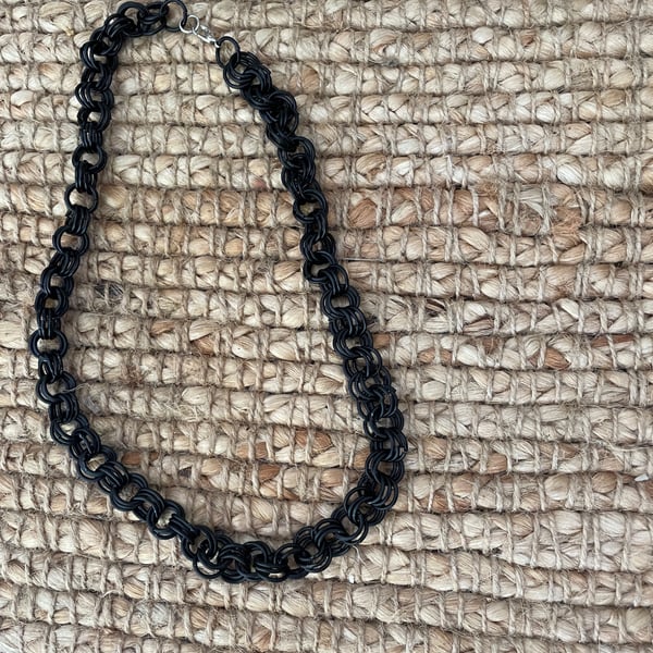 'Charlie' Black Chainmail Necklace