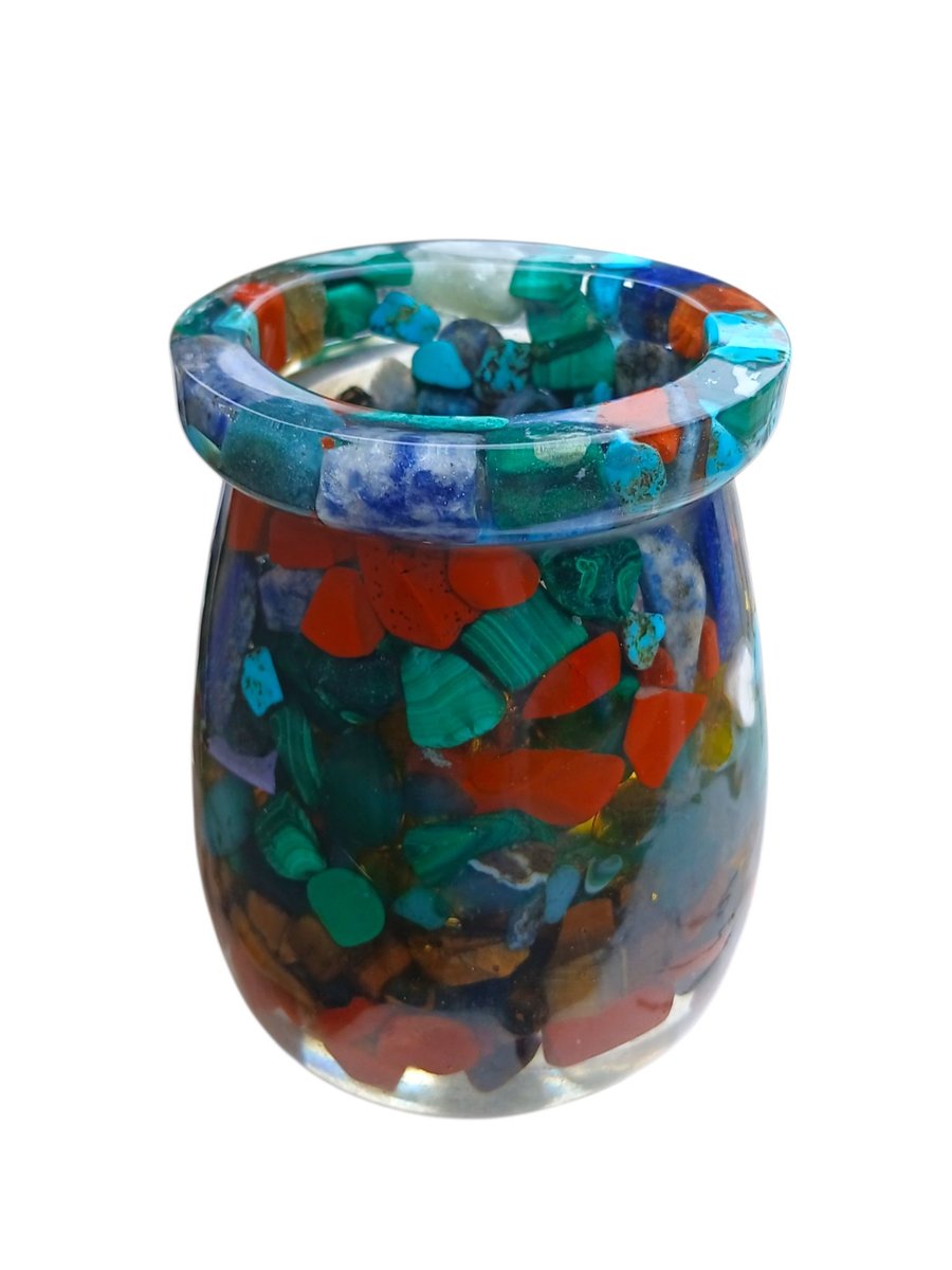 Spellbound Gemstone Mini Vase Crystal Mosaic