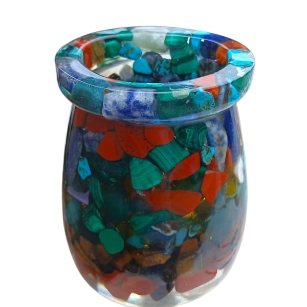 Spellbound Gemstone Mini Vase Crystal Mosaic