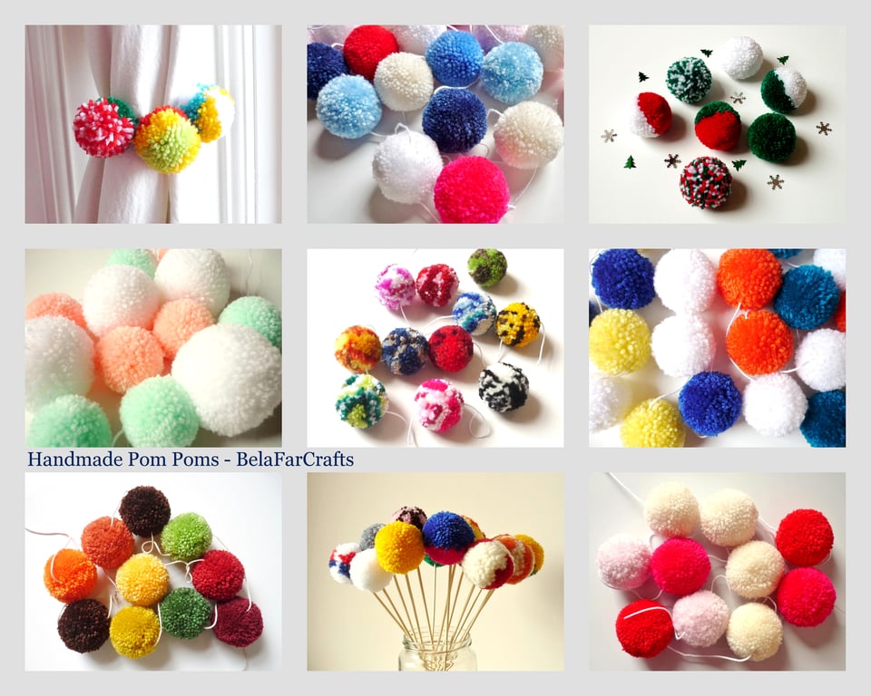 Party poms poms - Bunting & Garlands - Gift box decor - Proto props