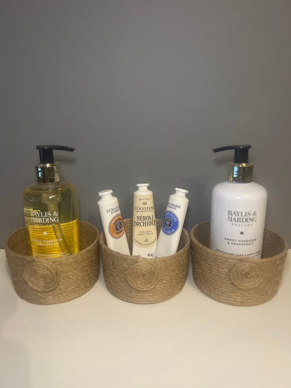 Three Set Rustic Storage Pots UK ,Handmade Twine Organiser