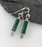 Scrolls malachite silver earrings - Image 2