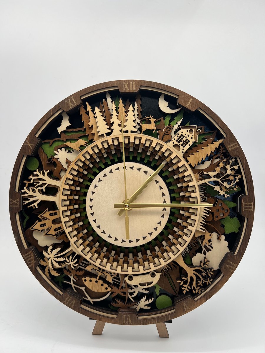 Intricately Laser-Cut - 28cm - All Seasons Clock