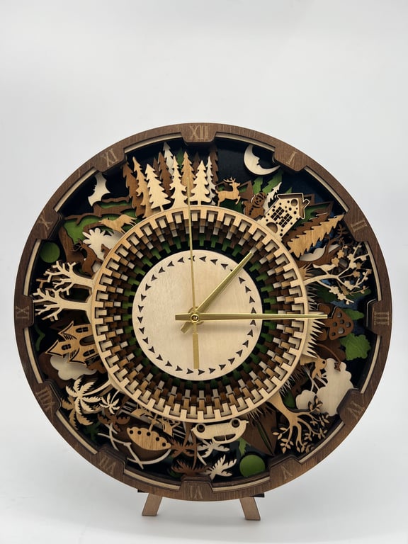 Intricately Laser-Cut - 28cm - All Seasons Clock