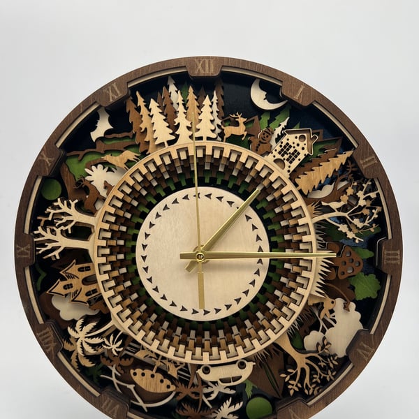 Intricately Laser-Cut All-Season Clock