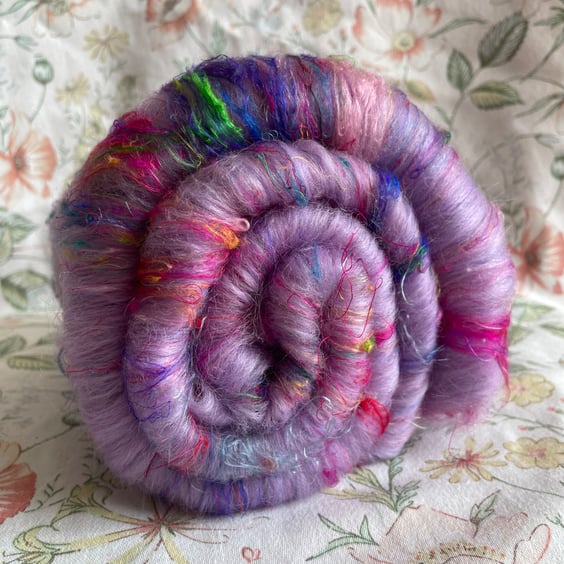 Wool Art Batt - "Wildflower"
