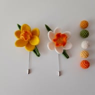Hello Spring -Needle Felted Daffodil Pin