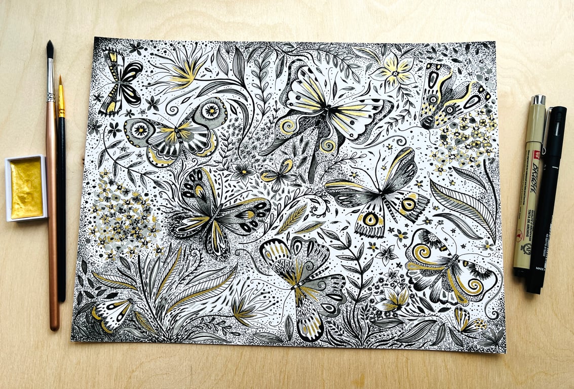 Butterfly Dance -Hand Finished Art Print