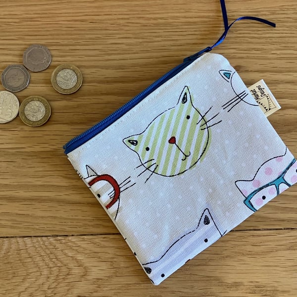 Cats coin purse, Handmade in the UK