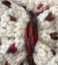 Crochet White and Red Headband In Aran Yarn (R767) - Image 4