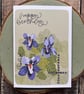 Violet Birthday Card: February Birth Flower, Winter Nature