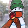 SNOWMAN IN STAINED GLASS