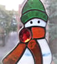 SNOWMAN IN STAINED GLASS