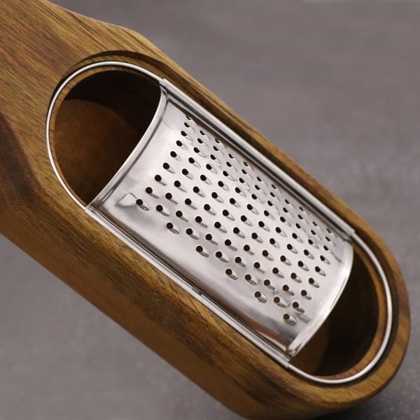 Cheese Grater with Removable Acacia Wood Collector Cheese Grater
