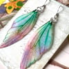 Pastel Coloured Sterling Silver Fairy Wing Earrings Style 3