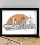 Cardiff Skyline Art Print - Image 1