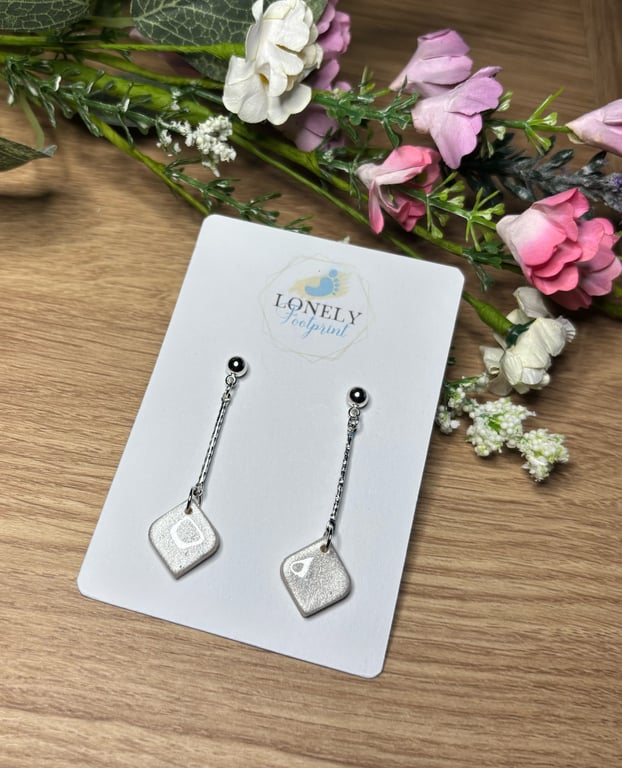 Pearl Dangle Polymer Clay Earrings - Handmade Jewellery 