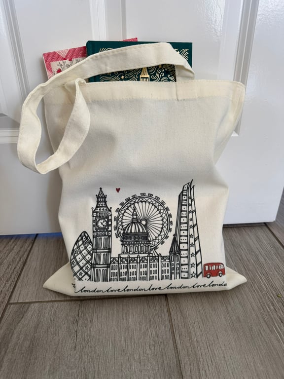 Illustrated London Skyline Printed Tote Bag 