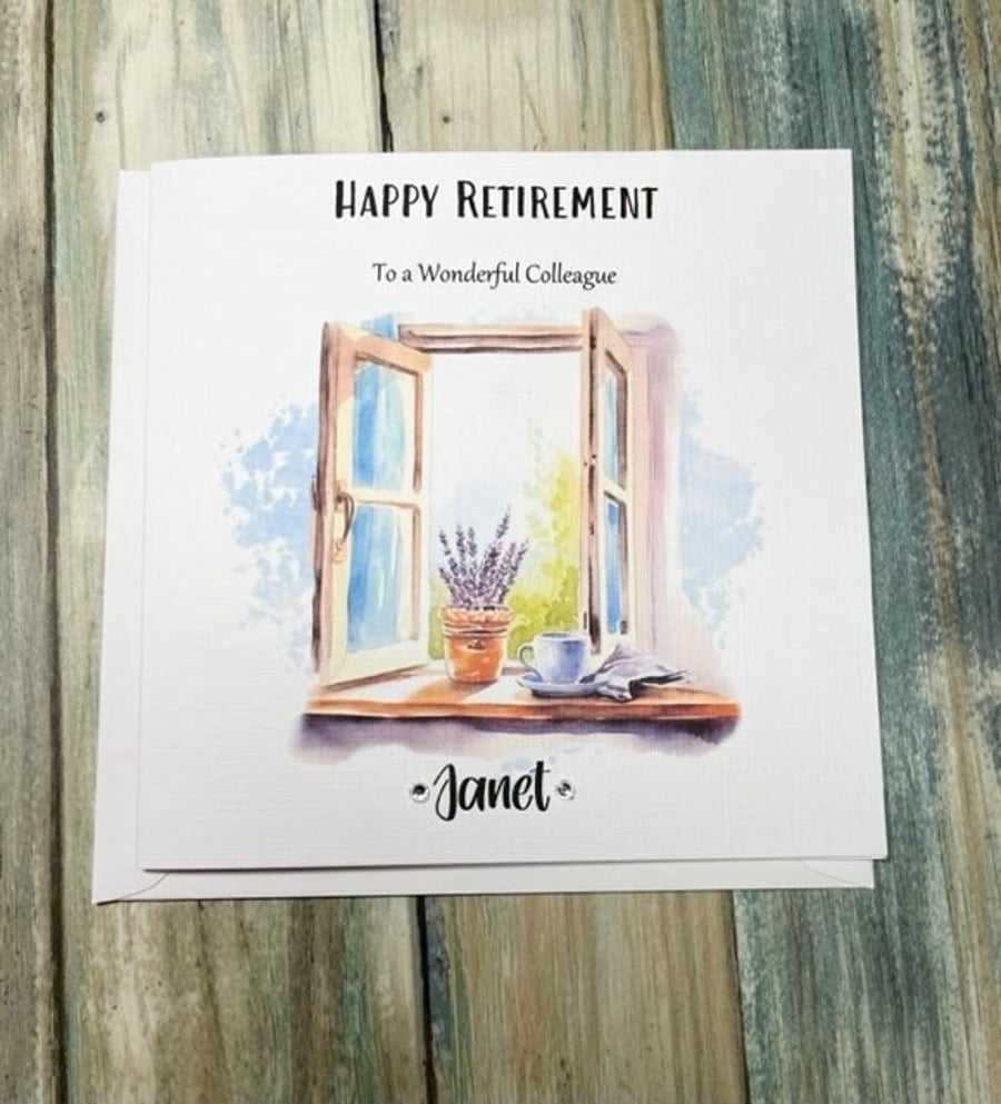 Retirement Personalised Card for Friend Colleague Happy Retirement Gift Handmade
