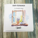 Retirement Personalised Card for Friend Colleague Happy Retirement Gift Handmade
