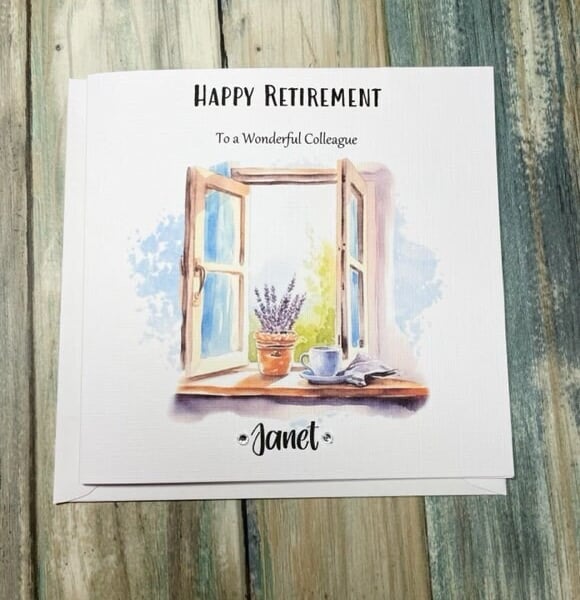 Retirement Personalised Card for Friend Colleague Happy Retirement Gift Handmade