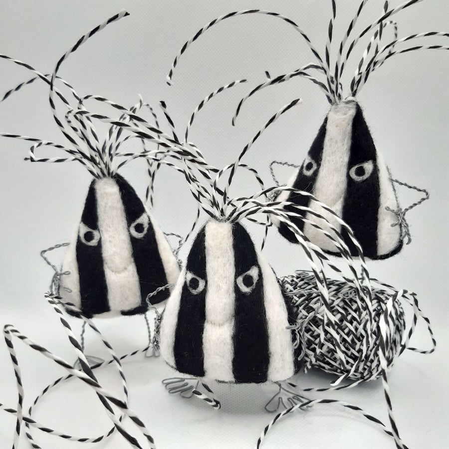 Bah Humbug!! Needle felted freestanding humbug decoration MADE TO ORDER