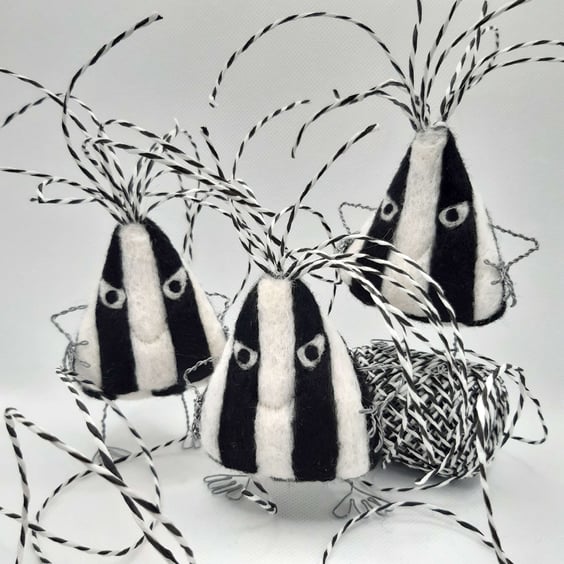 Bah Humbug!! Needle felted freestanding humbug decoration MADE TO ORDER