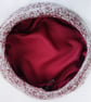 Dark Red and Grey Wool and Mohair Crochet Beret - Image 5