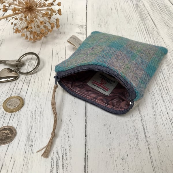 Harris Tweed and Scottish Linen Coin Purse, Credit Card Purse