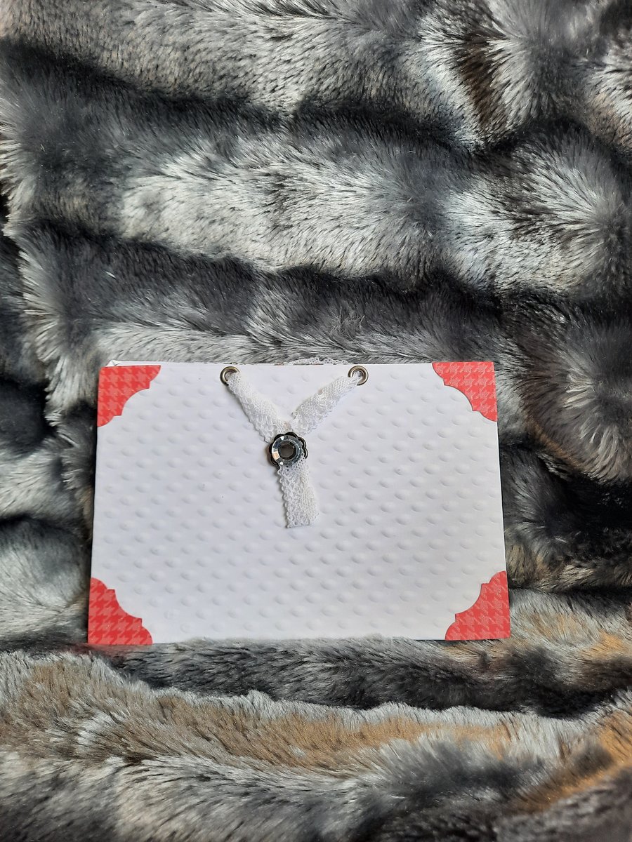 Small White and Red Notebook