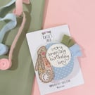 Blue Peter Rabbit bunny birthday rosette