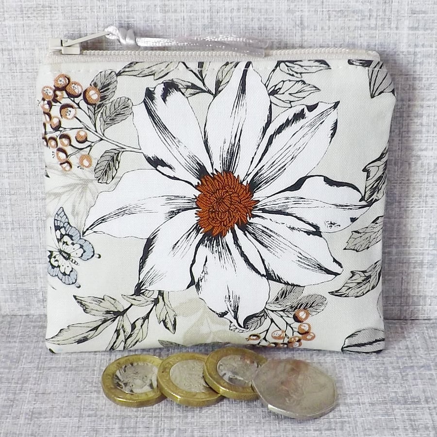 Coin purse, small purse, floral, SALE